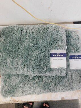 Cannon Micro Bath Set of Rugs Plush Sage Green NEW  24 " & 30 "